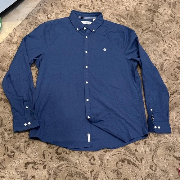 Original Penguin Navy Button Down Shirt - Picture 1 of 6